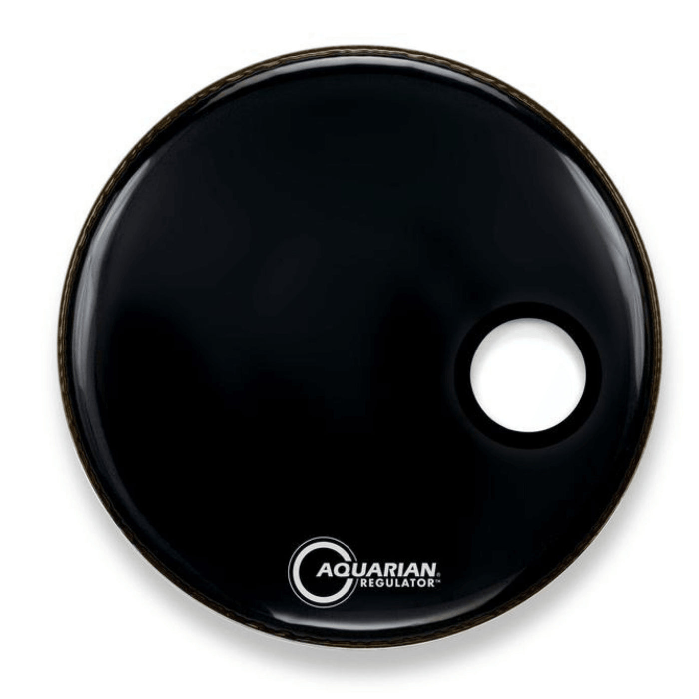 Aquarian RSM20BK 20" Regulator Resonant Black Bass Drum Head with Port Hole