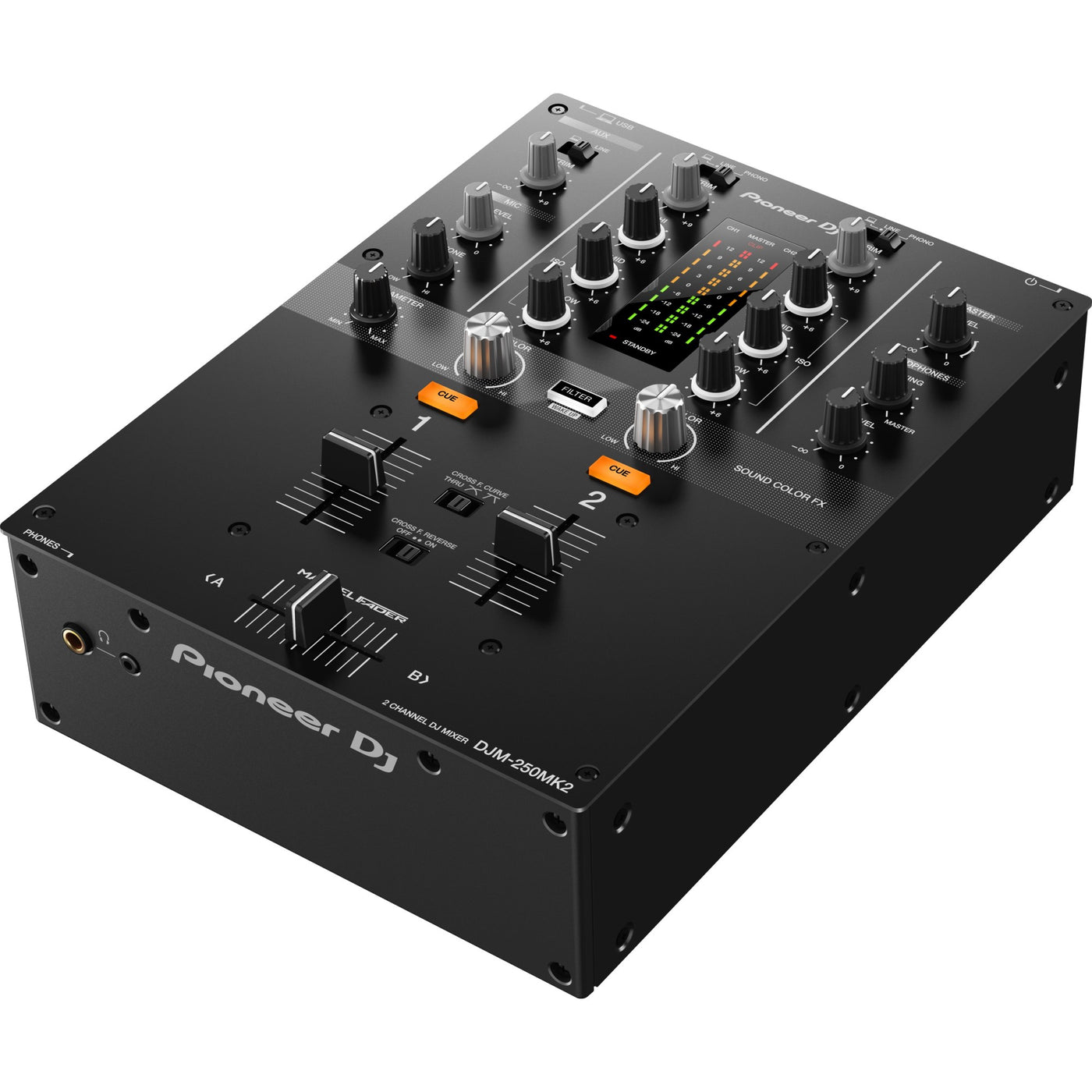 Pioneer DJ DJM-250MK2 2-Channel DJ Mixer with Independent Channel Filter with rekordbox DVS, Professional DJ Equipment Audio Interface Switcher