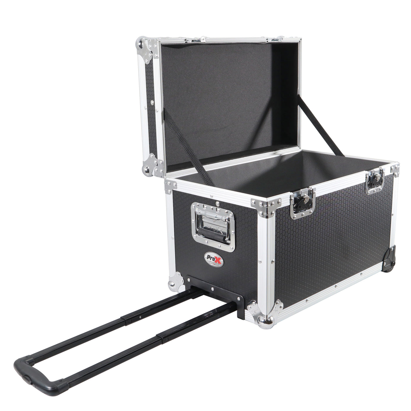 ProX T-UTIHWMK2 Rolling Utility Case for Vinyl Records, Retractable Handle, Low-Profile Recessed Wheels, Stores 100 LP Vinyl Records, 12" x 23.5" x 15" Exterior