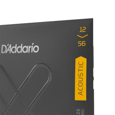 D'Addario XT 80/20 Bronze Coated Acoustic Guitar Strings, Light Top/Medium Bottom, 12-56 (XTABR1256)