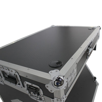 ProX XS-ZTABLEJR DJ Z-Table Junior Workstation, Portable Compact Booth Flight Case Table, With Handles and Wheels, Pro Audio Equipment Storage