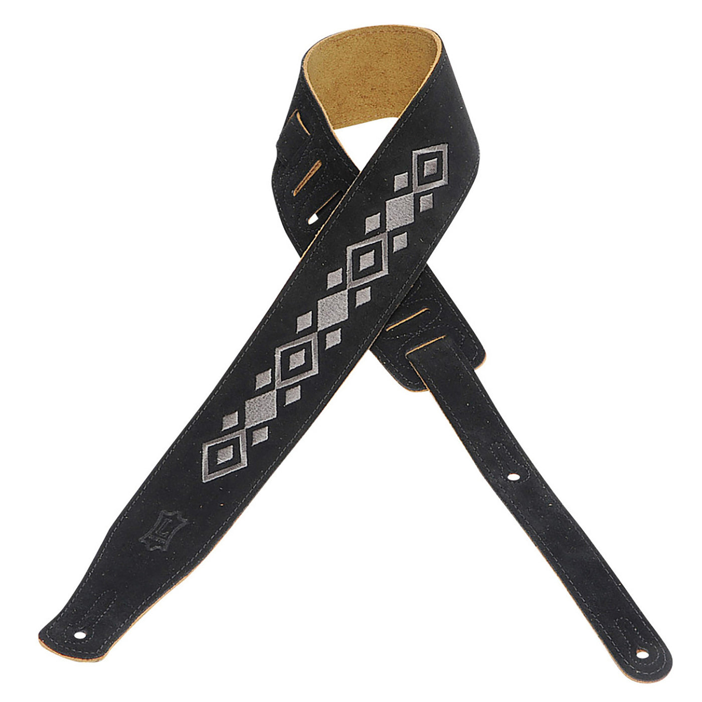 Levy's 2.5" Suede Strap Embroidered Diamond in Black