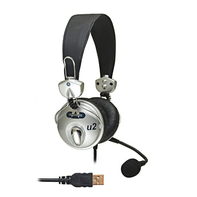 CAD Audio U2 USB Stereo Headphones with Cardioid Condenser Microphone and 6-foot USB Cable (U2)