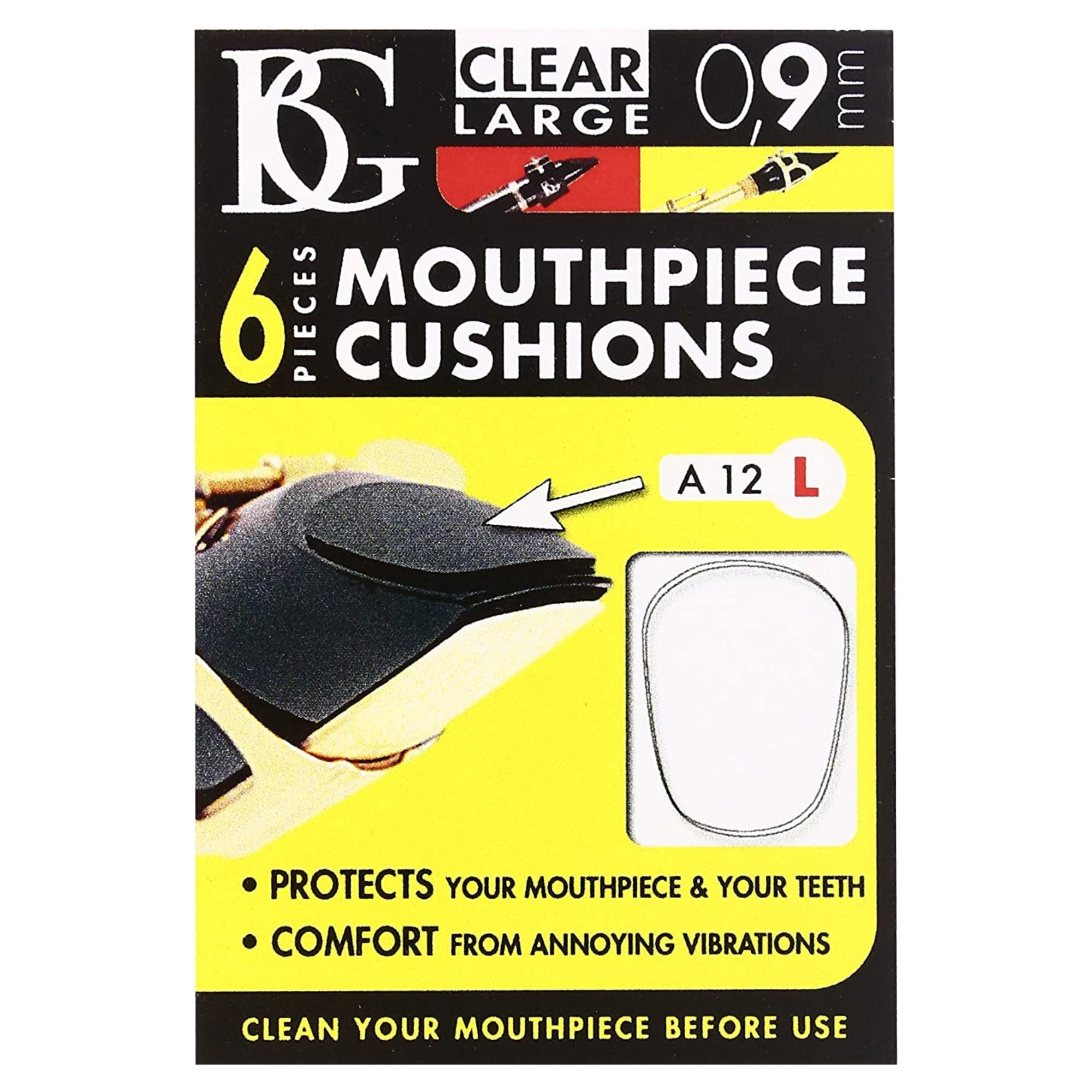 BG Clear Large 0.9mm Mouthpiece Cushions, 6 Pieces – Interstate Music