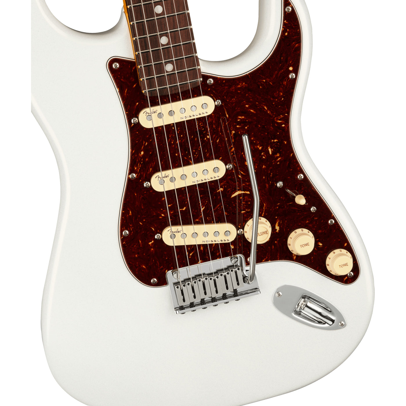 Fender American Ultra Stratocaster Electric Guitar, Arctic Pearl (0118010781)