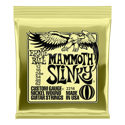 Ernie Ball Mammoth Slinky Nickel Wound Electric Guitar Strings , 12-62 Gauge- 6 Strings