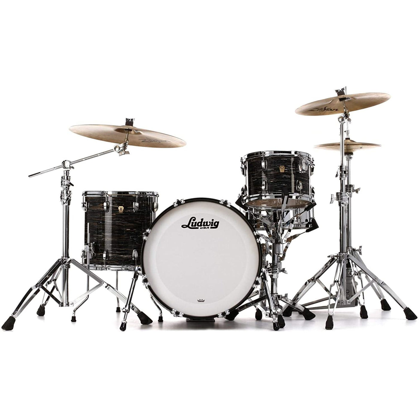 Ludwig Downbeat 20 Classic Maple 3-Piece Shell Pack, Vintage Black Oyster (L84023AX1Q)