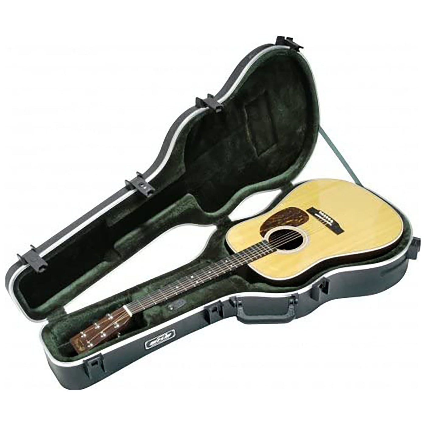 SKB Cases 1SKB-18 Roto-Molded Deluxe Guitar Case for Acoustic Dreadnoughts and 12-String Guitars, TSA Latch and Over-Molded Handle
