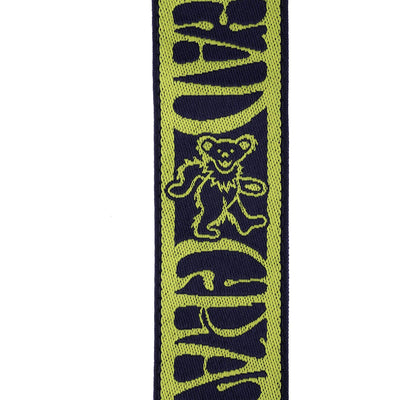 D'Addario Grateful Dead Woven Guitar Strap, Dancing Bears, Yellow/Navy (50GD02)