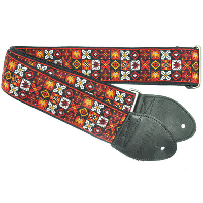 Souldier GS0295BK02BK - Handmade Seatbelt Guitar Strap for Bass, Electric or Acoustic Guitar, 2 Inches Wide and Adjustable Length from 30" to 63"  Made in the USA, Woodstock, Red