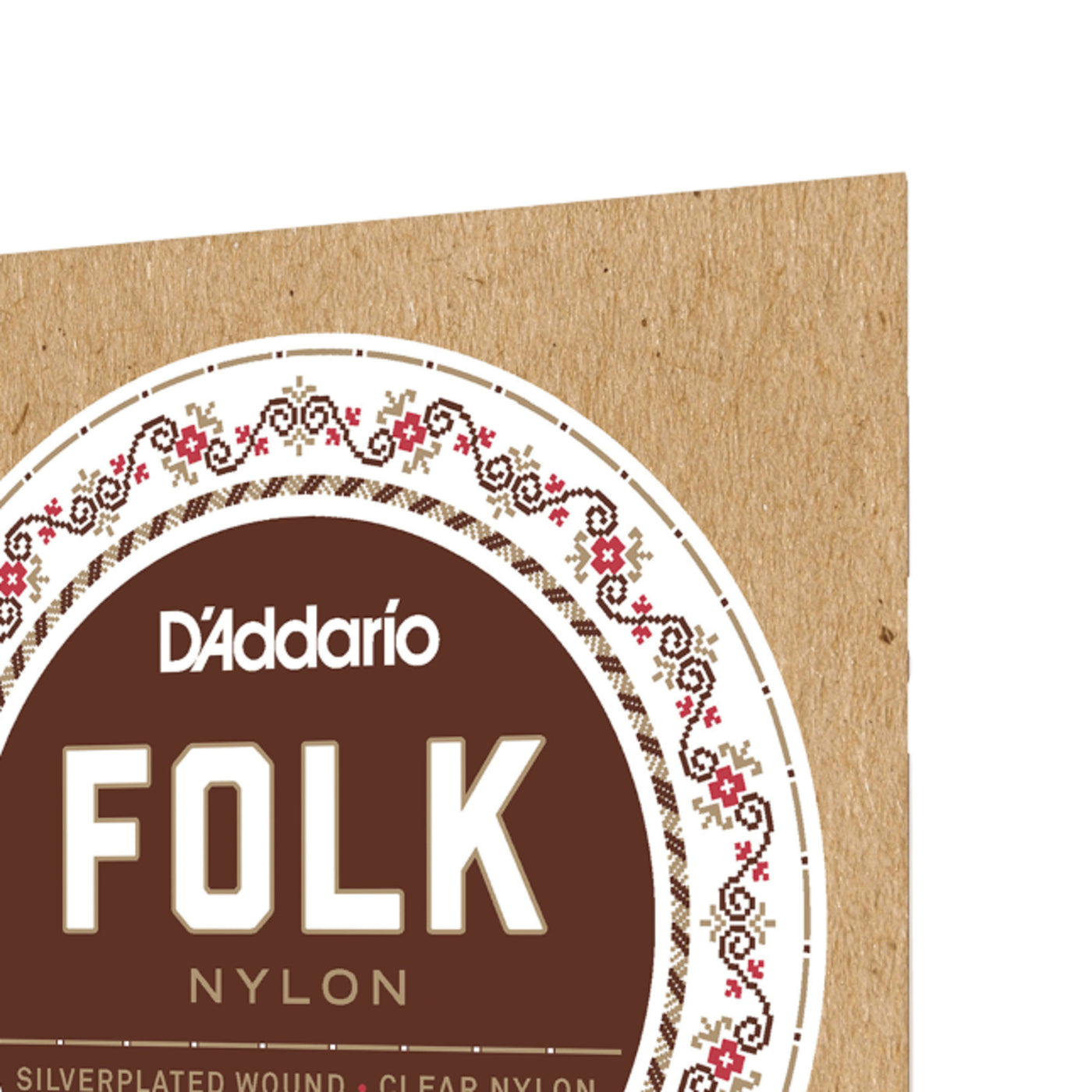 D'Addario Folk Nylon Guitar Strings, Ball End, Silver Wound/Clear Nylon Trebles (EJ32C)