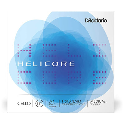 D'Addario Helicore Cello String Set, 3/4 Scale, Medium Tension