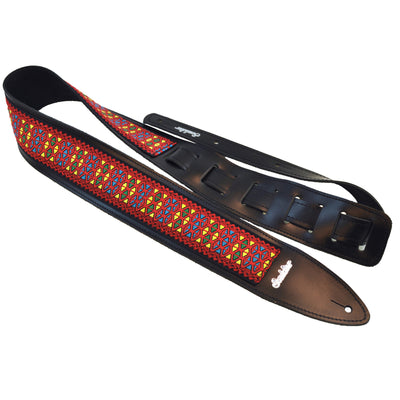 Souldier TGS1222BK02BK - Handmade Souldier Fabric Torpedo Strap for Bass, Electric, or Acoustic Guitar, Adjustable Length from 42.5" to 55" Made in the USA, Red