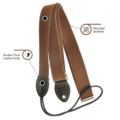 Souldier FMDA0000BR04DB - Handmade Souldier Fabric F-Style Mandolin Straps, 1 Inch Width and Adjustable Length, Brown