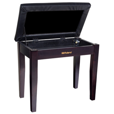 Roland RPB-100BK Piano Bench, Cushioned Vinyl Seat, Music Sheet Storage Compartment, Satin Black Finish