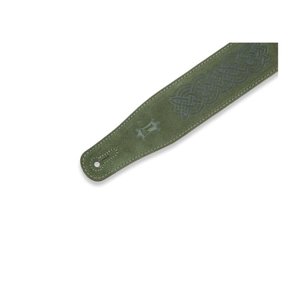 Levy's 2" Suede Strap with Celtic Emboss in Green