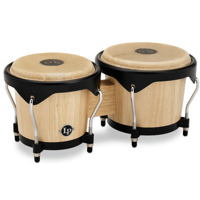 Latin Percussion City Series Wood 6-inch and 7-inch Bongos, Natural (LP601NY-AW)