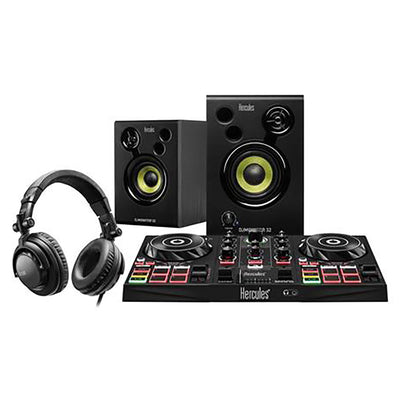 Hercules DJ Learning Kit - DJ Controller, Monitor Speakers, Headphones, and DJUCED Software