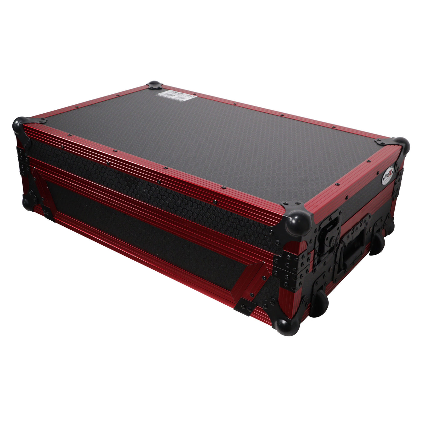 ProX XS-RANEONEWLTFRLED ATA Flight Style Road Case, For RANE ONE DJ Controller, With Sliding Laptop Shelf, Wheels, and LED Kit, Pro Audio Equipment Storage, Limited Edition Red