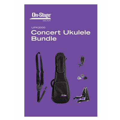 On-Stage Concert Ukulele Bundle with Gig Bag, Stand, Tuner, and Accessories  (UPK2000)