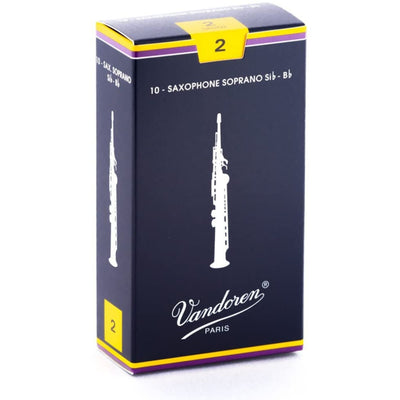 Vandoren Soprano Saxophone Traditional Reeds Strength #2; Box of 10