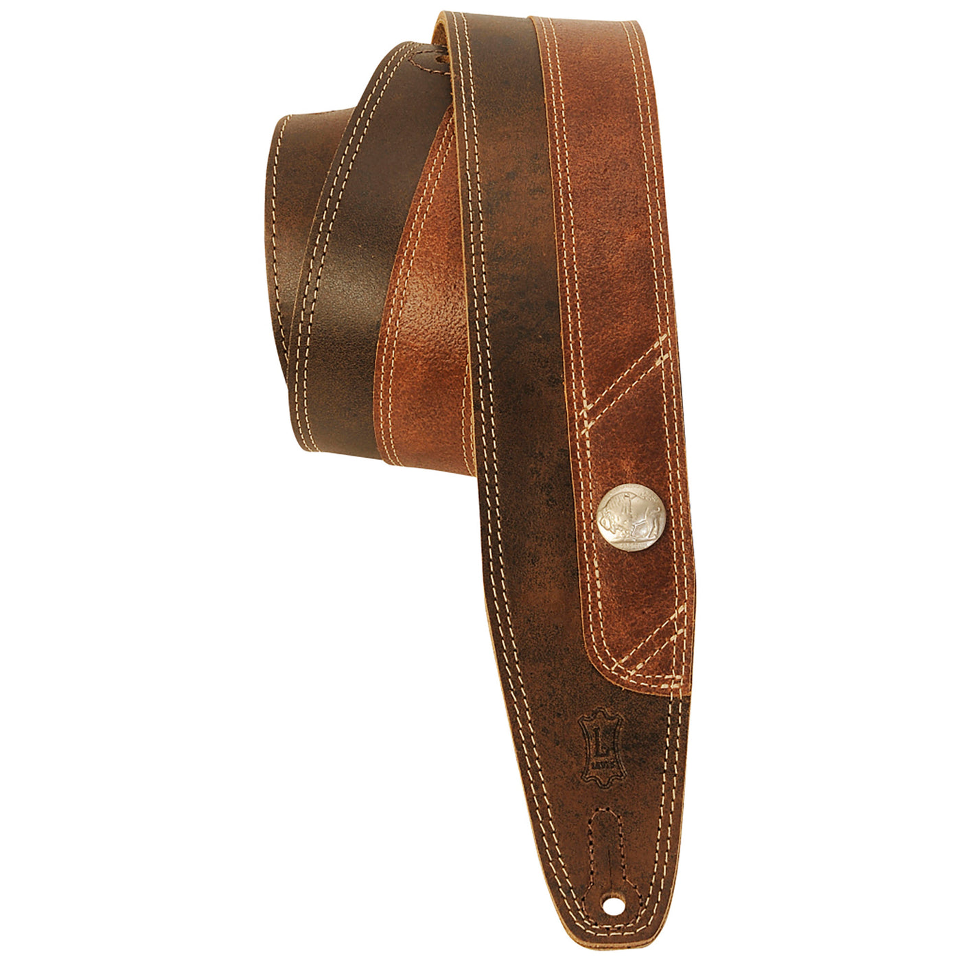 Levy's 2.5" Buffalo Medallion Strap in Dark Brown