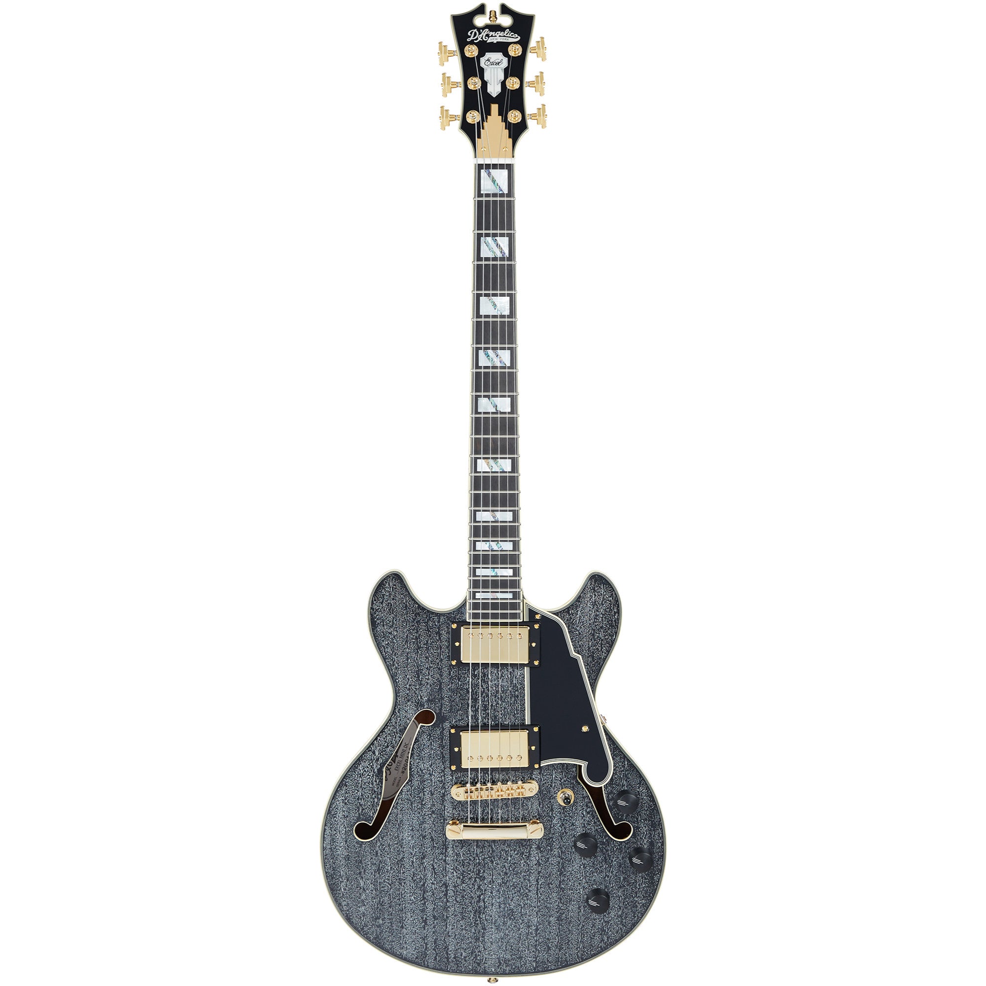 D’Angelico Excel Mini DC Semi-Hollow Electric Guitar, Black – Interstate Music