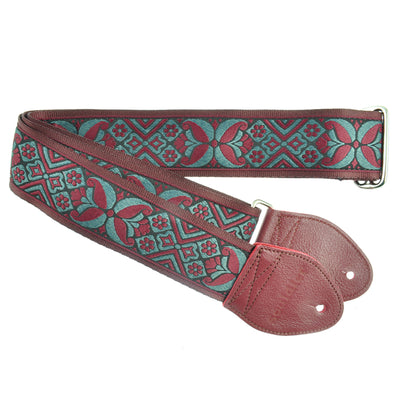 Souldier GS0816BD04BD - Handmade Seatbelt Guitar Strap for Bass, Electric or Acoustic Guitar, 2 Inches Wide and Adjustable Length from 30" to 63"  Made in the USA, Madrid, Burgundy