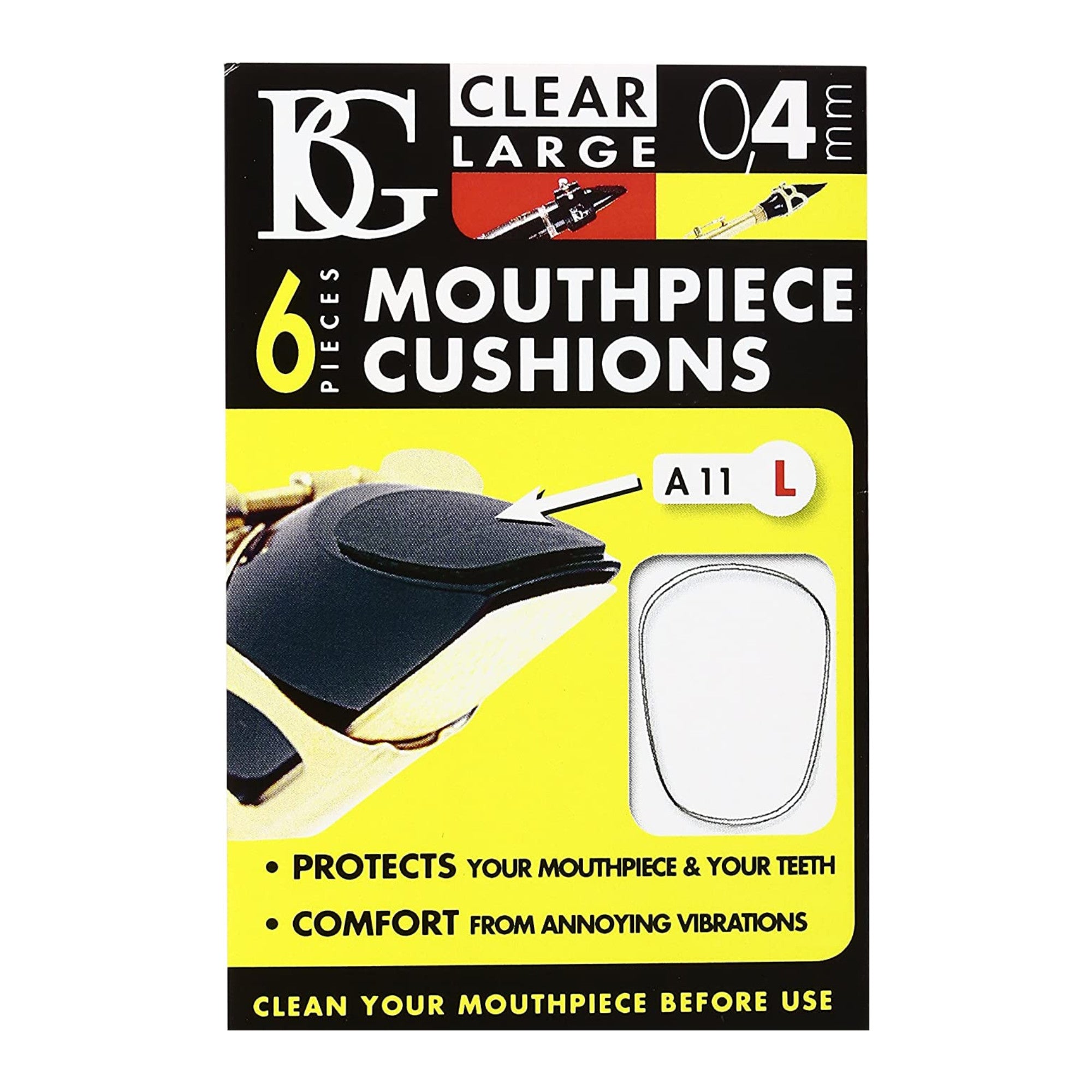 BG Clear Large 0.4mm Mouthpiece Cushions, 6 Pieces – Interstate Music