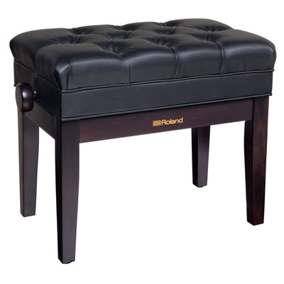 Roland Piano Bench with Vinyl Seat and Music Compartment - Polished Ebony