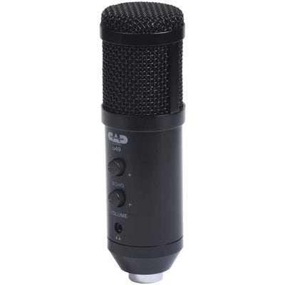 CAD Audio U49 USB Large Format Side Address Studio Microphone with Headphone Monitor and Echo (U49)