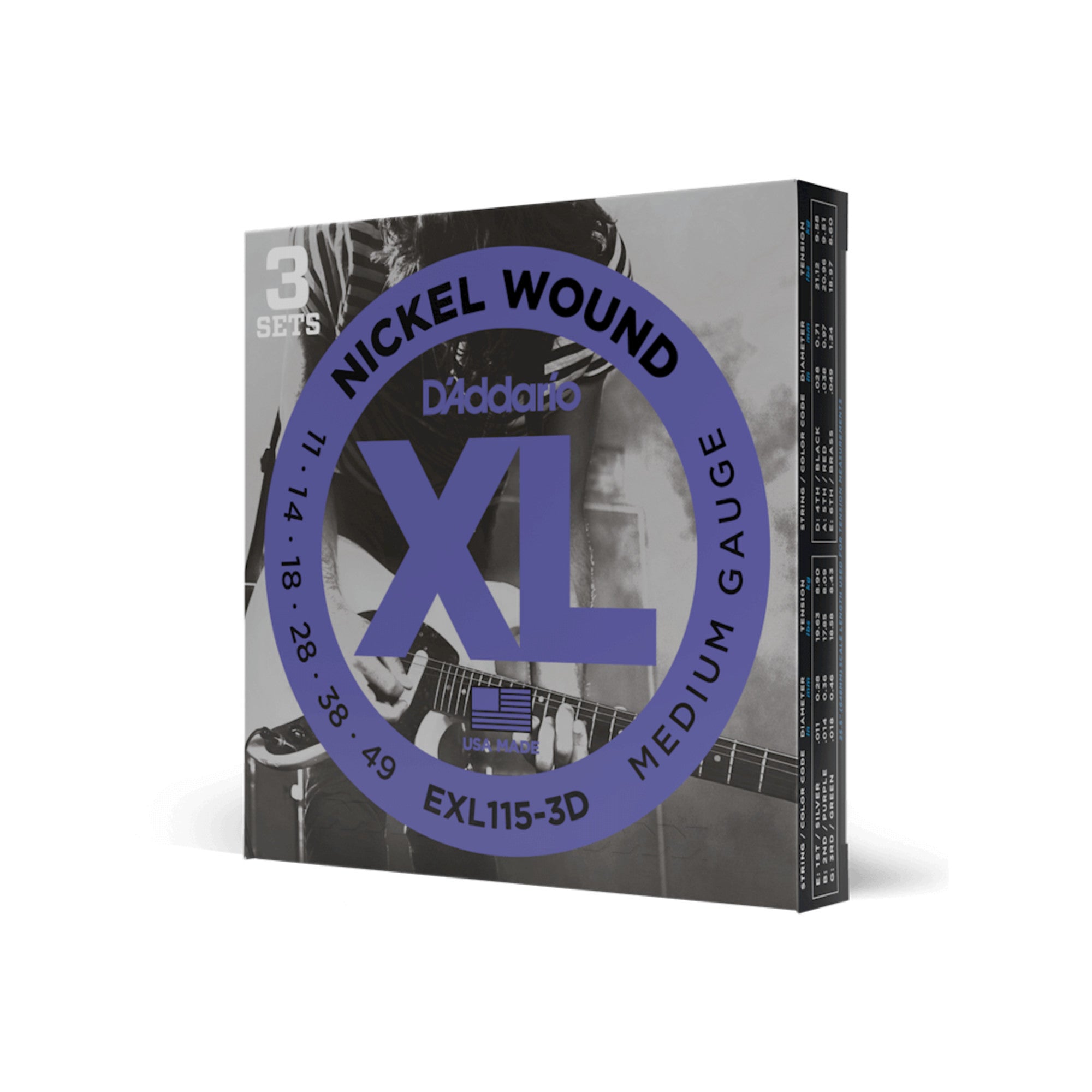 D'Addario Nickel Wound Electric Guitar Strings, 3 Sets, Medium/Blues-J – Interst