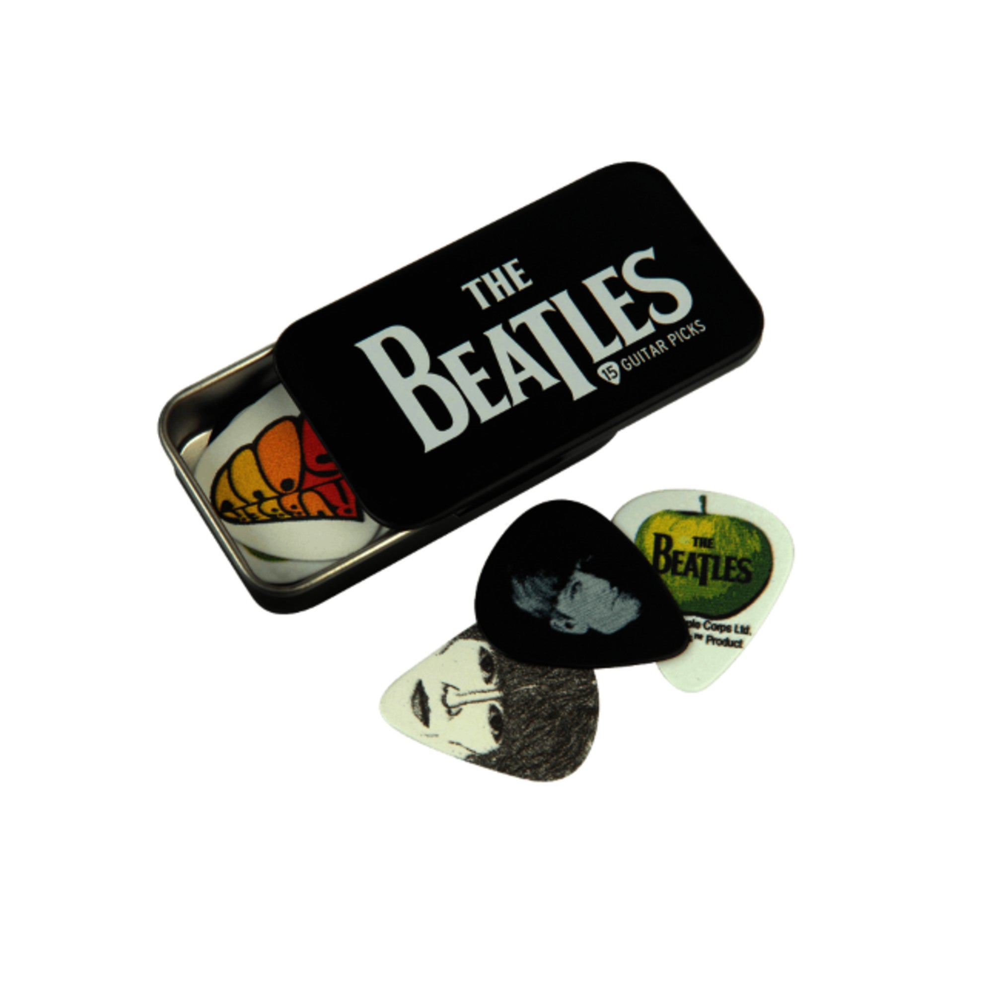 D'Addario Beatles Signature Guitar Pick Tins, Logo, 15 Picks – Interstate Music