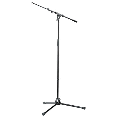 K&M Tripod Microphone Stand with Adjustable Boom - Black