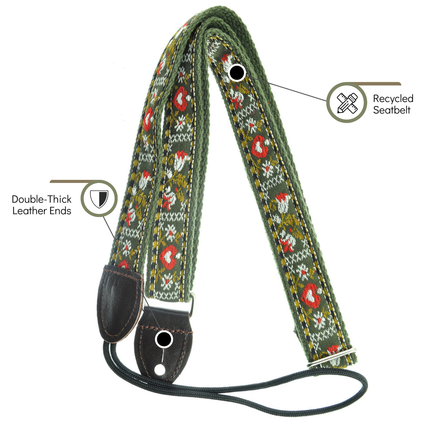 Souldier FMDA0529OD04DB - Handmade Souldier Fabric F-Style Mandolin Straps, 1 Inch Width and Adjustable Length, Drab