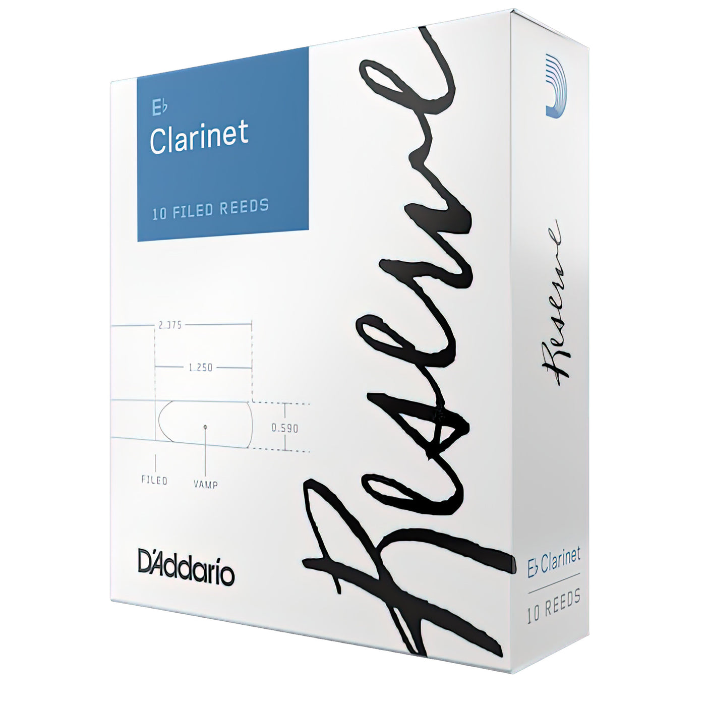 D'Addario Reserve Eb Clarinet Reeds, Strength 3.5+, Box of 10 (DBR10355)