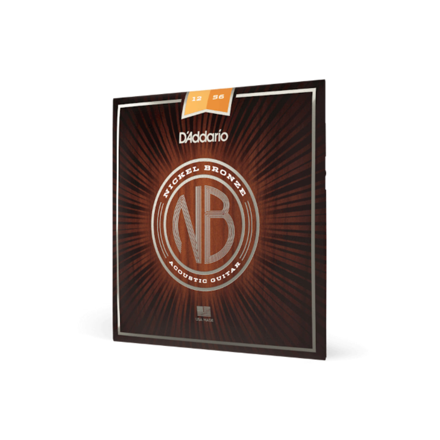 D'Addario Nickel Bronze Acoustic Guitar Strings, Light Top / Med Bottom, 12-56 (NB1256)