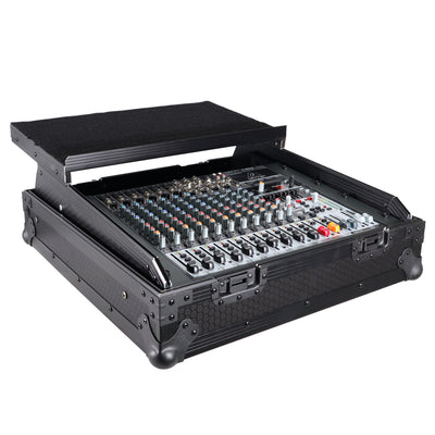 ProX XS-19MIXLTBL 10U Top Mount DJ Mixer Case, 19" Slanted, Pro Audio Equipment Storage, Black On Black