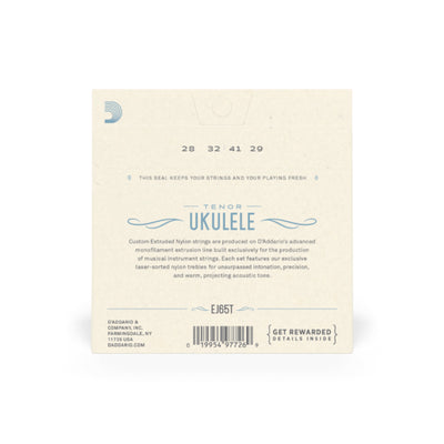 D'Addario Pro-Arté Custom Extruded Nylon Ukulele Strings, Tenor (EJ65T)