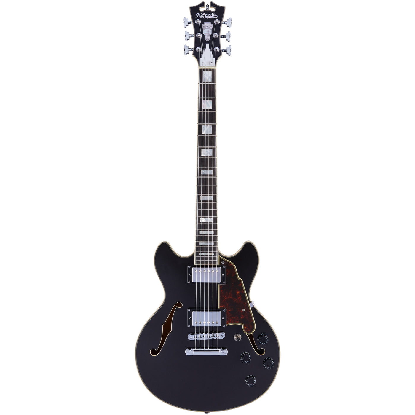 D’Angelico Premier Mini DC Electric Guitar, Black Flake (DAPMINIDCBLFCS)