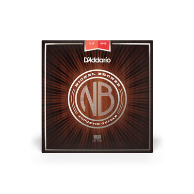 D'Addario Nickel Bronze Acoustic Guitar Strings, Medium, 13-56 (NB1356)