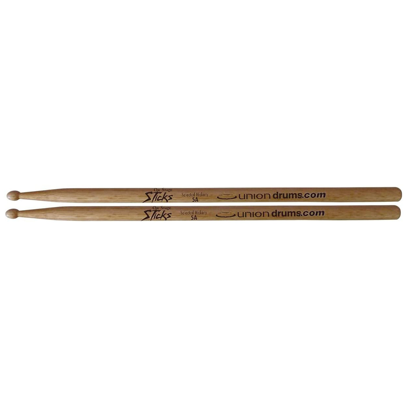 On-Stage Sticks HW5A Hickory Drum Sticks, Size 5A, Wood Tip (12-Pair)