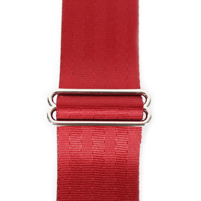 Souldier GS0000DR04BK - Handmade Seatbelt Guitar Strap for Bass, Electric or Acoustic Guitar, 2 Inches Wide and Adjustable Length from 30" to 63"  Made in the USA, Dark Red