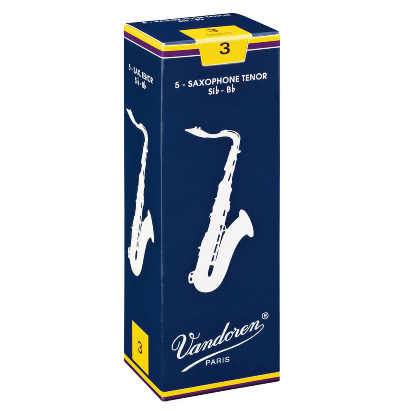 Vandoren SR223 Tenor Sax Traditional Reeds, Strength 3, Box of 5