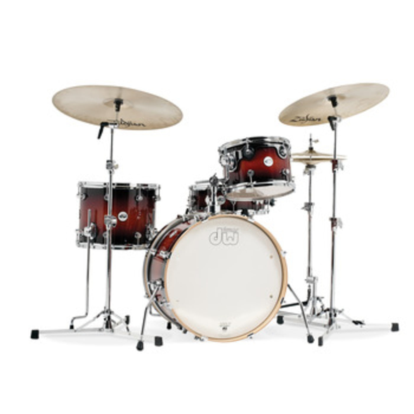 DW Design Frequent Flyer 4-Piece Shell Pack with Snare Drum, Tobacco Burst