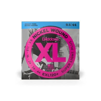 D'Addario Nickel Wound Electric Guitar Strings, Super Light Plus, 9.5-44 (EXL120+)