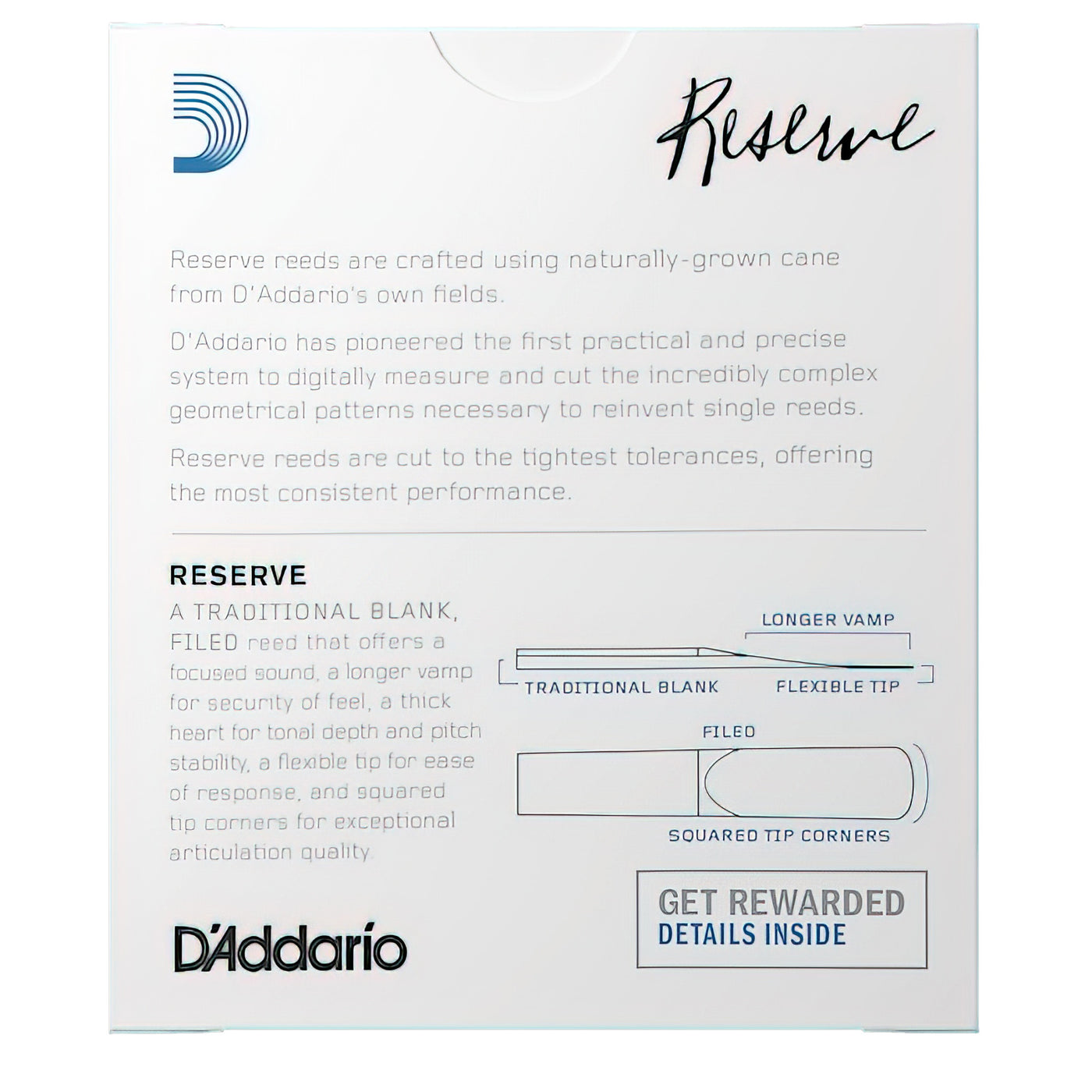 D'Addario Reserve Eb Clarinet Reeds, Strength 3.5+, Box of 10 (DBR10355)