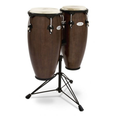 Toca Synergy Wood Conga Set with Double Conga Stand, 10-inch and 11-inch Heads (2300TOB)