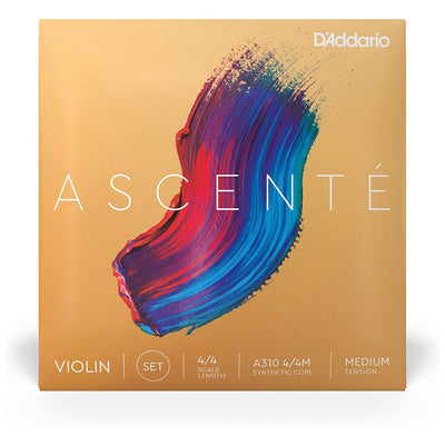 D'Addario Ascenté Violin String Set, 4/4 Scale, Medium Tension