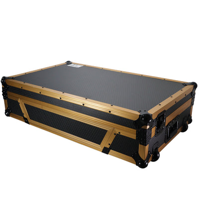 ProX XS-XDJXZWFGLD ATA Flight Case, For Pioneer XDJ-XZ DJ Controller, With 1U Rack Space and Wheels, Pro Audio Equipment Storage, Gold Black